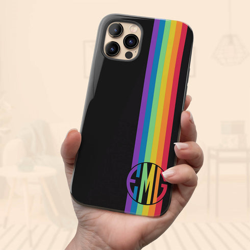 LGBTQ Custom Rainbow Monogram Pride iPhone Case